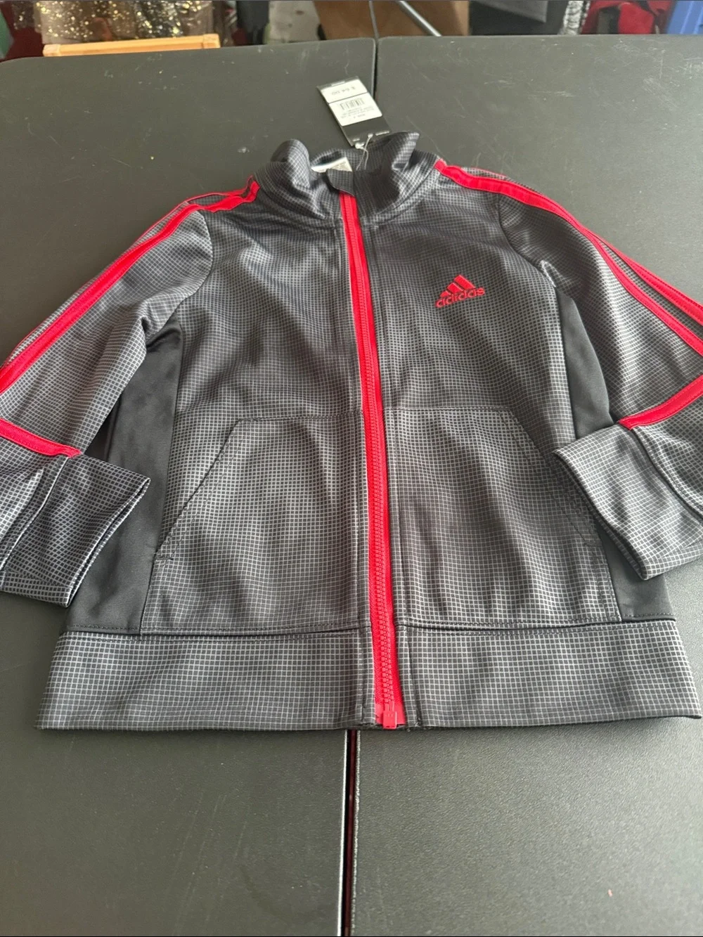 adidas Black Jacket with Red Accents